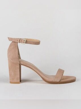 Stuart Weitzman Nearlynude Block Heals 8.5 Suede